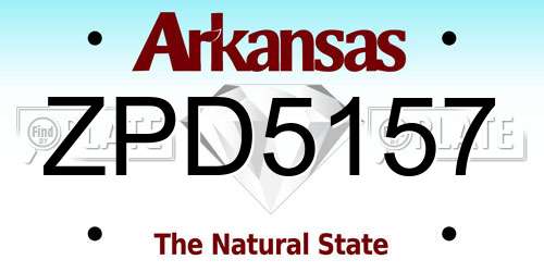 ZPD5157 Arkansas License Plate