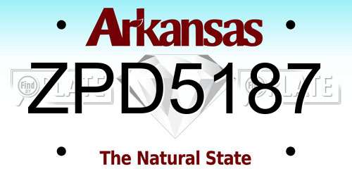 ZPD5187 Arkansas License Plate