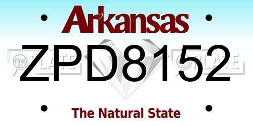 ZPD8152 Arkansas License Plate