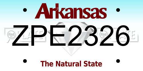 ZPE2326 Arkansas License Plate