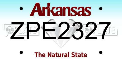 ZPE2327 Arkansas License Plate