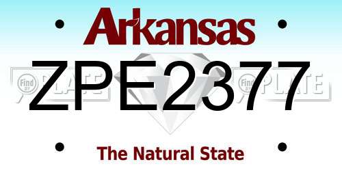 ZPE2377 Arkansas License Plate