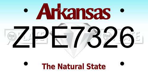 ZPE7326 Arkansas License Plate