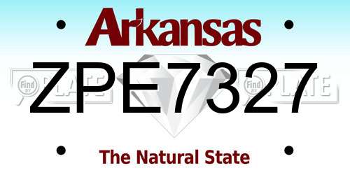 ZPE7327 Arkansas License Plate