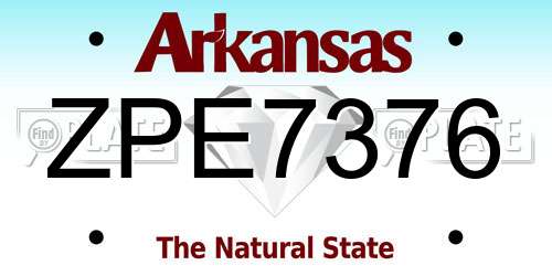 ZPE7376 Arkansas License Plate