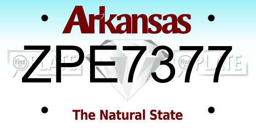 ZPE7377 Arkansas License Plate