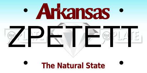 ZPETETT Arkansas License Plate