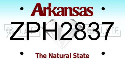 ZPH2837 Arkansas License Plate