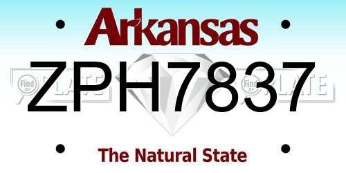 ZPH7837 Arkansas License Plate