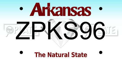 ZPKS96 Arkansas License Plate