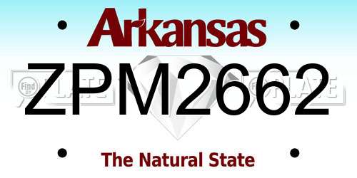 ZPM2662 Arkansas License Plate