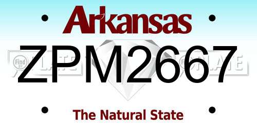 ZPM2667 Arkansas License Plate