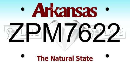 ZPM7622 Arkansas License Plate