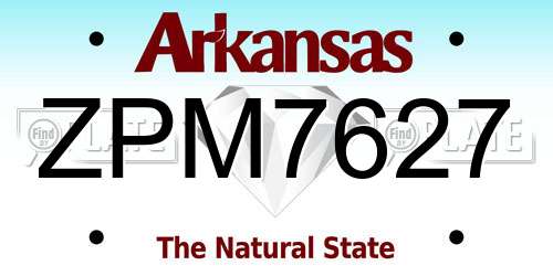 ZPM7627 Arkansas License Plate