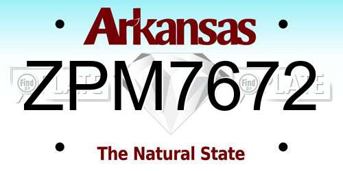 ZPM7672 Arkansas License Plate