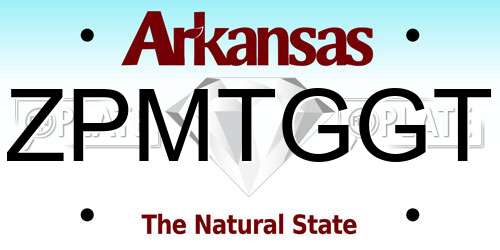 ZPMTGGT Arkansas License Plate