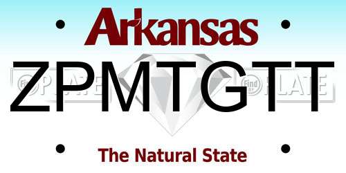 ZPMTGTT Arkansas License Plate