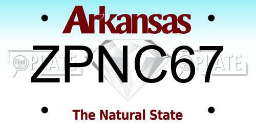 ZPNC67 Arkansas License Plate