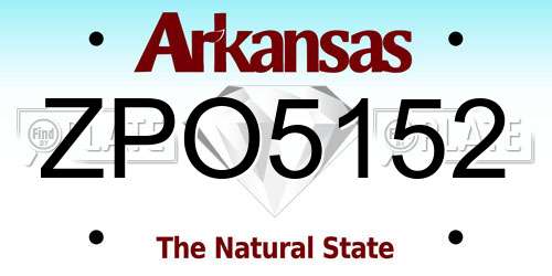 ZPO5152 Arkansas License Plate