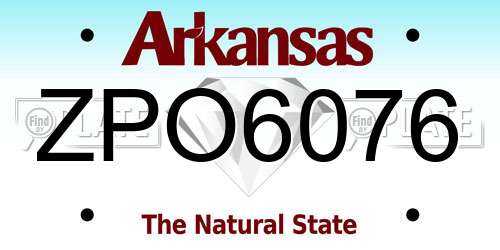 ZPO6076 Arkansas License Plate