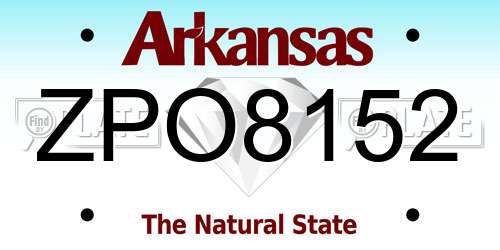 ZPO8152 Arkansas License Plate