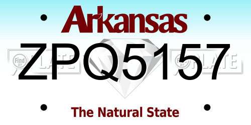 ZPQ5157 Arkansas License Plate