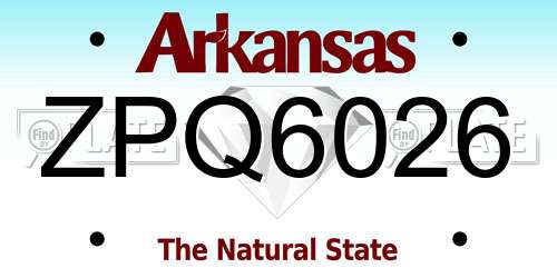 ZPQ6026 Arkansas License Plate
