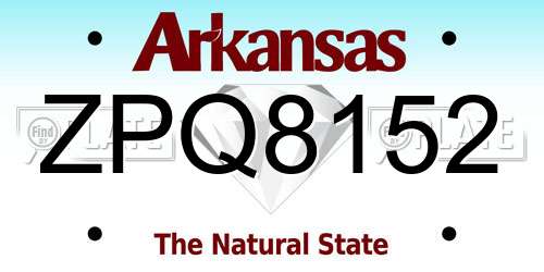 ZPQ8152 Arkansas License Plate