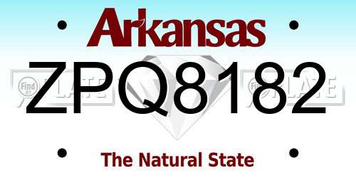 ZPQ8182 Arkansas License Plate