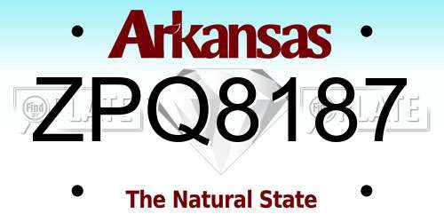 ZPQ8187 Arkansas License Plate