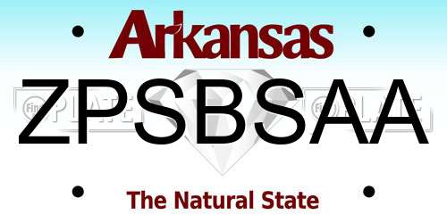 ZPSBSAA Arkansas License Plate