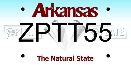 ZPTT55 Arkansas License Plate
