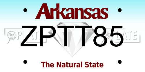 ZPTT85 Arkansas License Plate
