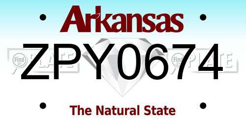 ZPY0674 Arkansas License Plate
