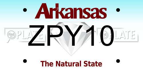 ZPY10 Arkansas License Plate