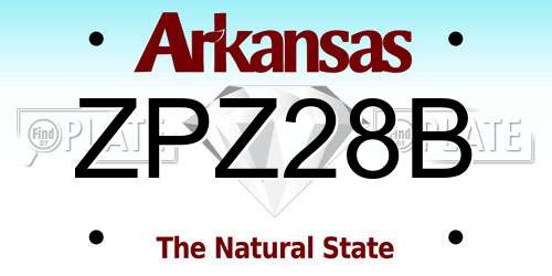 ZPZ28B Arkansas License Plate
