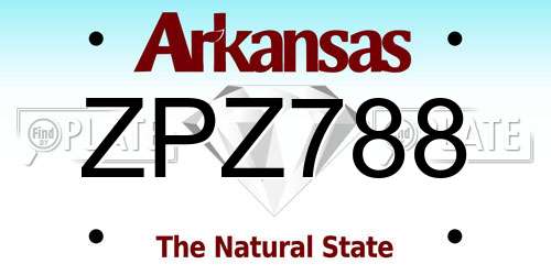 ZPZ788 Arkansas License Plate