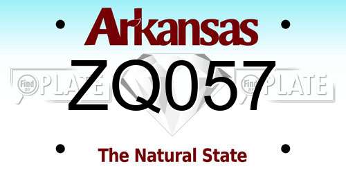 ZQ057 Arkansas License Plate