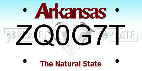 ZQ0G7T Arkansas License Plate