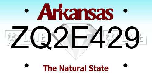 ZQ2E429 Arkansas License Plate