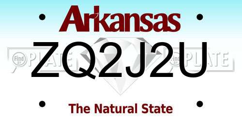 ZQ2J2U Arkansas License Plate