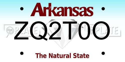 ZQ2T0O Arkansas License Plate