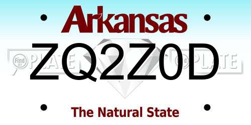 ZQ2Z0D Arkansas License Plate