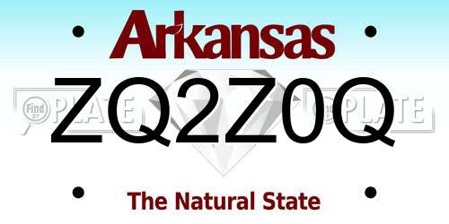 ZQ2Z0Q Arkansas License Plate