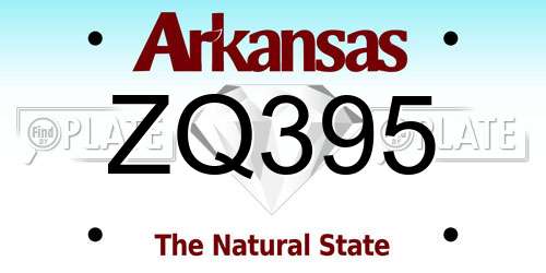 ZQ395 Arkansas License Plate