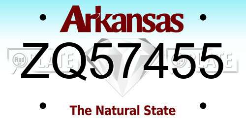 ZQ57455 Arkansas License Plate