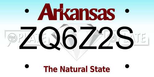 ZQ6Z2S Arkansas License Plate