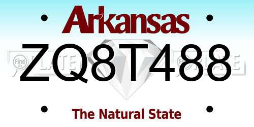 ZQ8T488 Arkansas License Plate