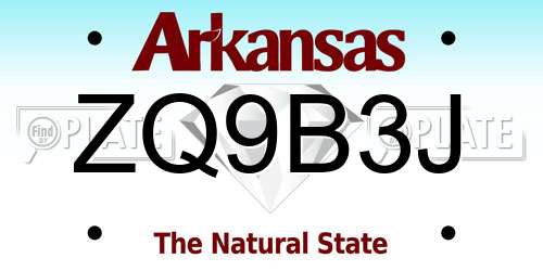 ZQ9B3J Arkansas License Plate
