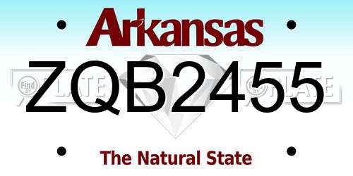ZQB2455 Arkansas License Plate